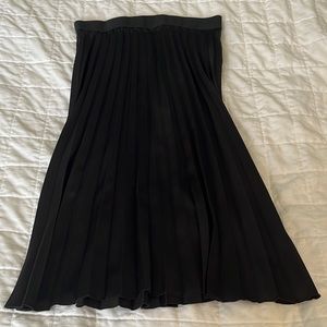 Silky Mid Calf Black Skirt